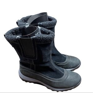 ✴️ Timberland Winter Boots Pull On Black Shearling Wool Suede Booties Women 10